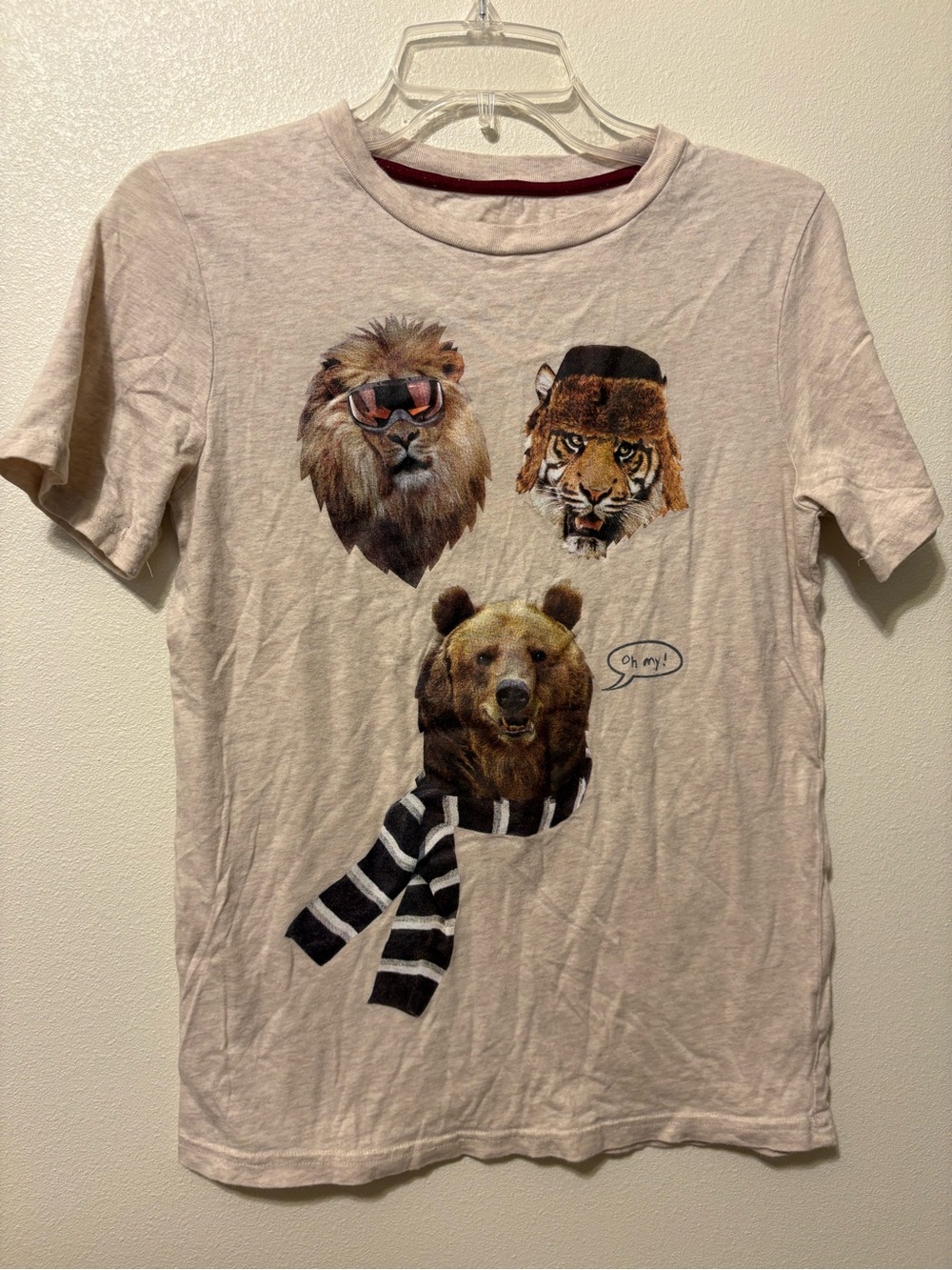 Circo Beige Kids' Short-Sleeve Tee with Bear, Lion & Tiger Faces